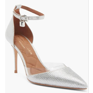 Women's Kurt Geiger London Brixton Lock Charm Pumps Silver Size 9.5